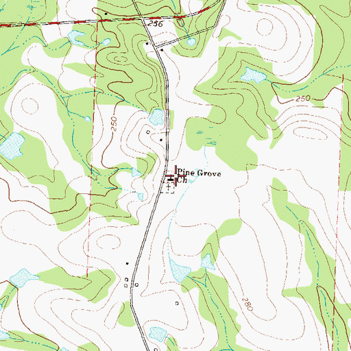 Topographic Map of Pine Grove Church, GA