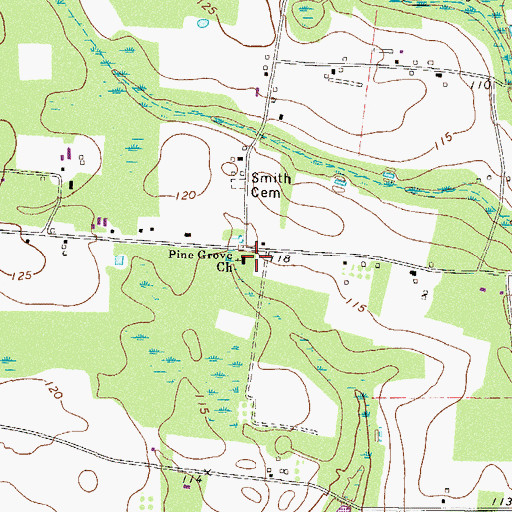 Topographic Map of Pine Grove Church, GA