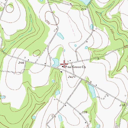 Topographic Map of Pine Grove Church, GA