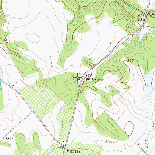 Topographic Map of Pine Grove Church, GA