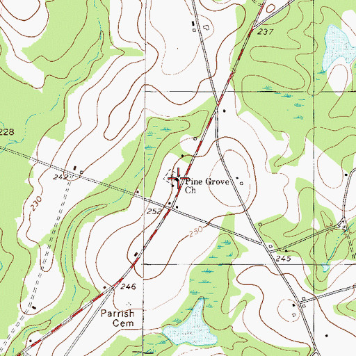 Topographic Map of Pine Grove Church, GA