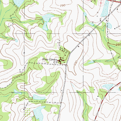 Topographic Map of Pine Grove Church, GA