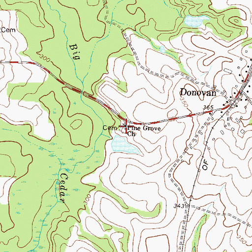 Topographic Map of Pine Grove Church, GA