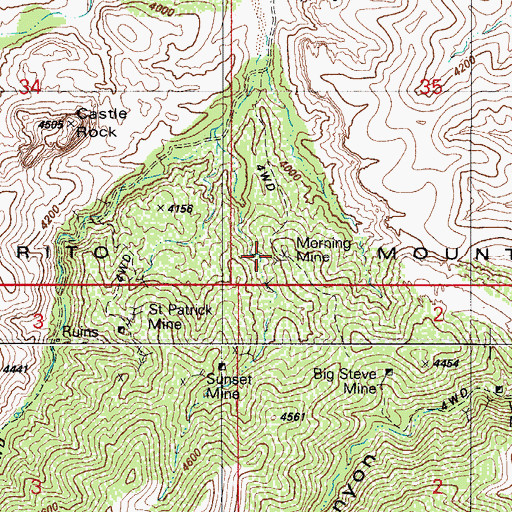Topographic Map of Morning Mine, AZ