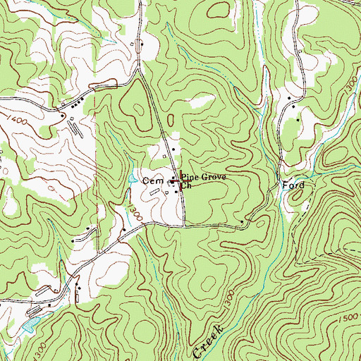 Topographic Map of Pine Grove Church, GA