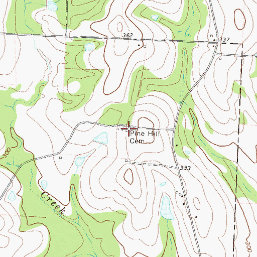 Topographic Map of Pine Hill Cemetery, GA
