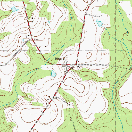 Topographic Map of Pine Hill Church, GA