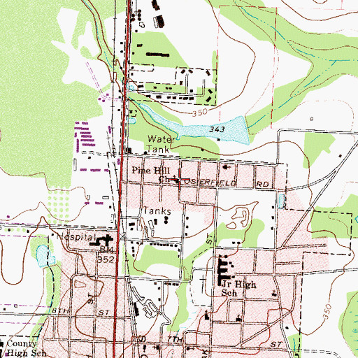 Topographic Map of Pine Hill Church, GA