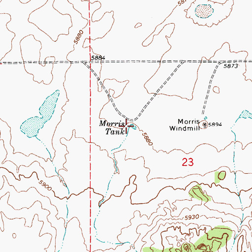 Topographic Map of Morris Tank, AZ