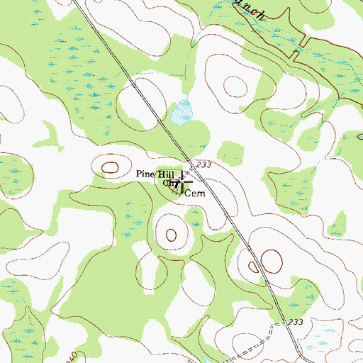 Topographic Map of Pine Hill Church, GA