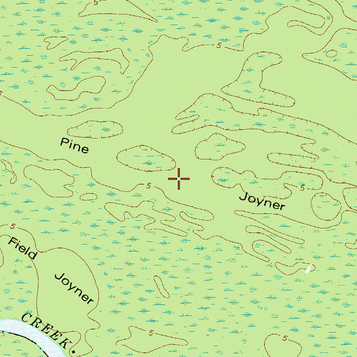 Topographic Map of Pine Joyner, GA
