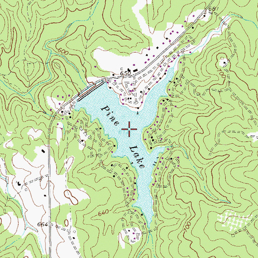 Topographic Map of Pine Lake, GA