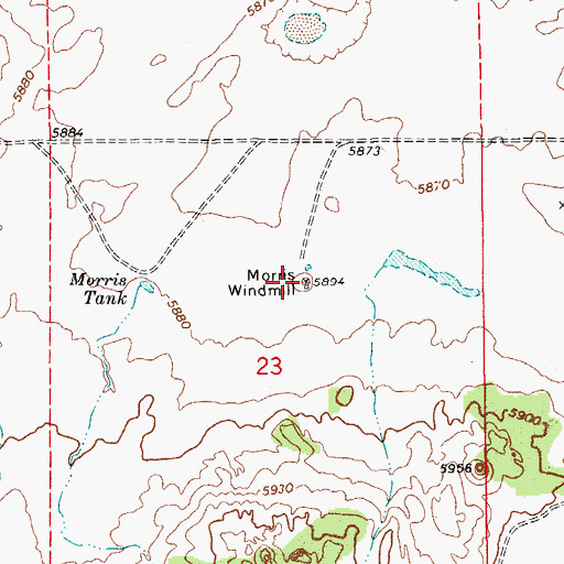 Topographic Map of Morris Windmill, AZ