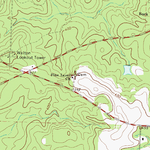 Topographic Map of Pine Level Church, GA