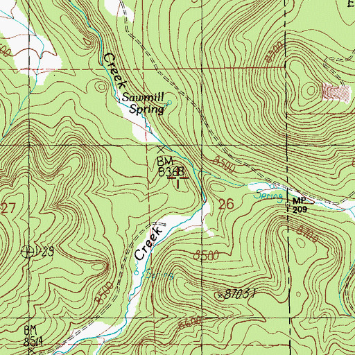 Topographic Map of Morrison Creek, AZ