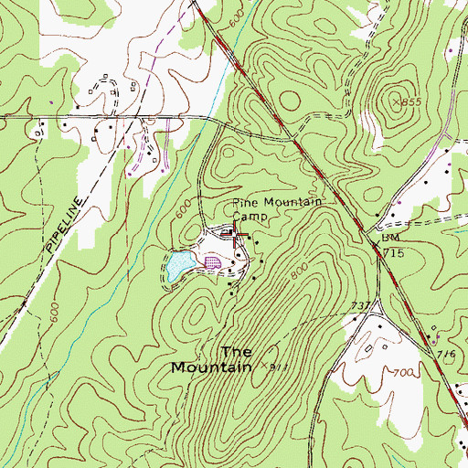 Topographic Map of Pine Mountain Camp, GA
