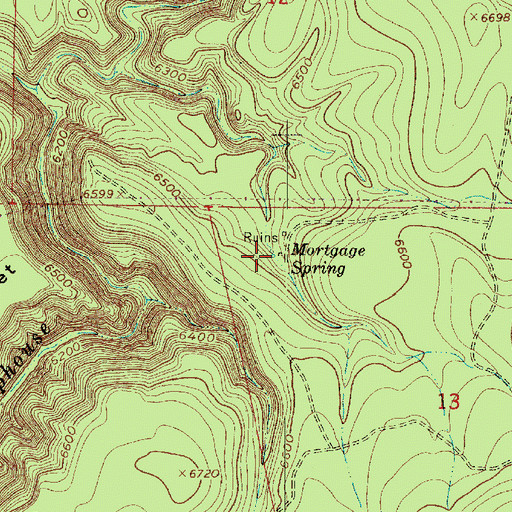 Topographic Map of Mortgage Spring, AZ