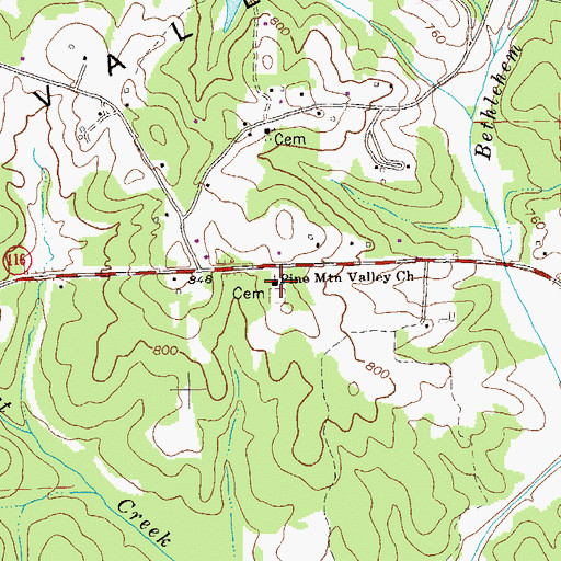Topographic Map of Pine Mountain Valley Church, GA