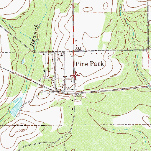 Topographic Map of Pine Park, GA