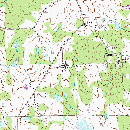 Topographic Map of Pine Tucky Church, GA