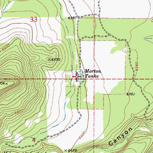Topographic Map of Morton Tanks, AZ