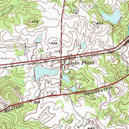 Topographic Map of Lake Pines, GA