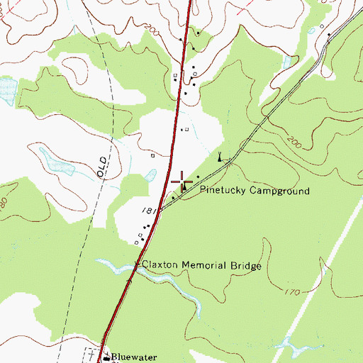 Topographic Map of Pinetucky Campground, GA