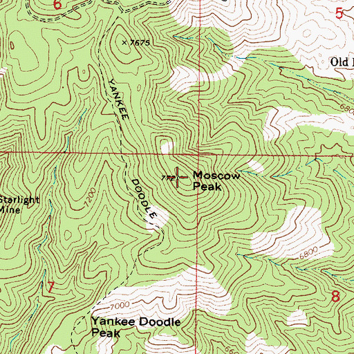Topographic Map of Moscow Peak, AZ