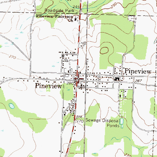 Topographic Map of Pineview, GA