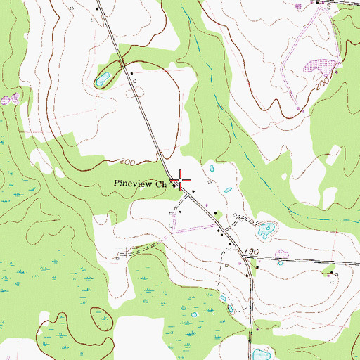 Topographic Map of Pineview Church, GA