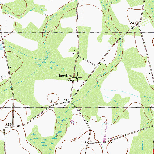 Topographic Map of Pineview Church, GA