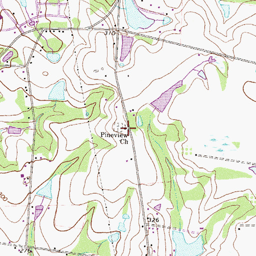 Topographic Map of Pineview Church, GA