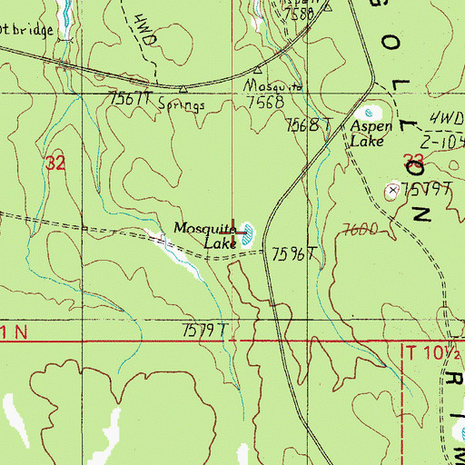 Topographic Map of Mosquito Lake, AZ