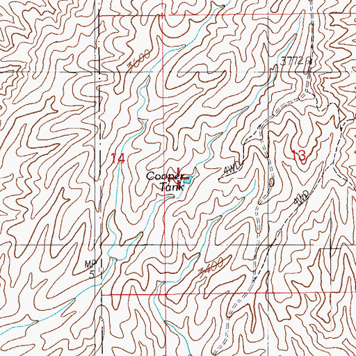 Topographic Map of Cooper Tank, AZ