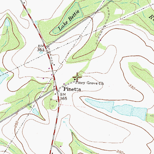 Topographic Map of Piney Grove Church, GA