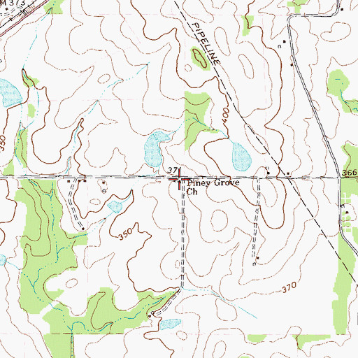 Topographic Map of Piney Grove Church, GA