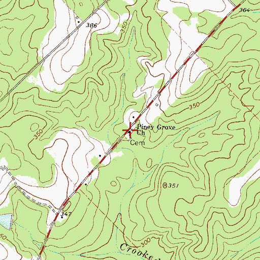 Topographic Map of Piney Grove Church, GA