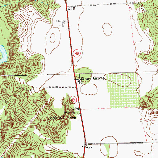 Topographic Map of Piney Grove Church, GA