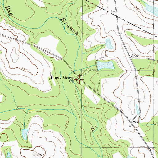 Topographic Map of Piney Grove Church, GA