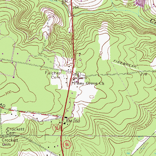 Topographic Map of Piney Grove Church, GA