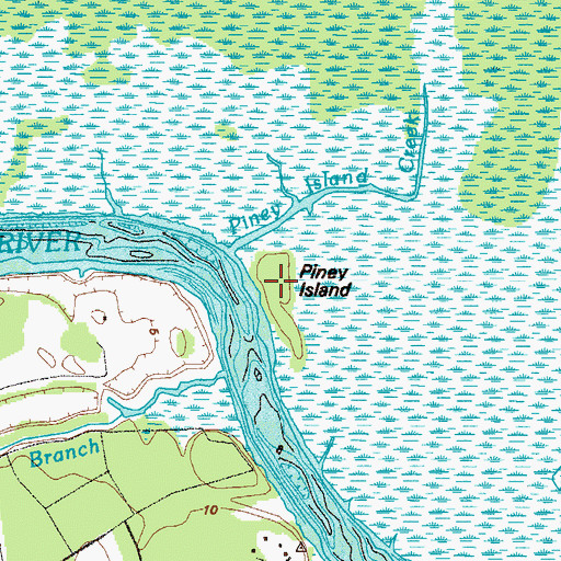 Topographic Map of Piney Island, GA