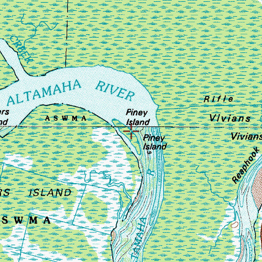 Topographic Map of Piney Island, GA