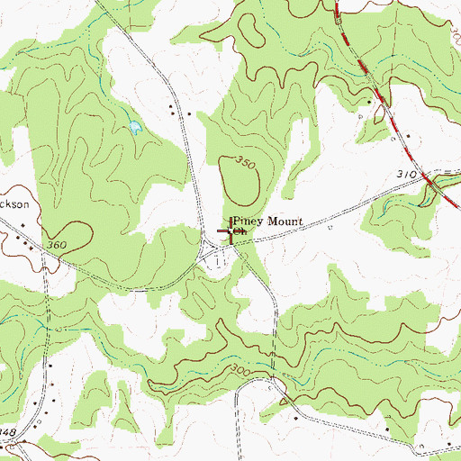 Topographic Map of Piney Mount Church, GA
