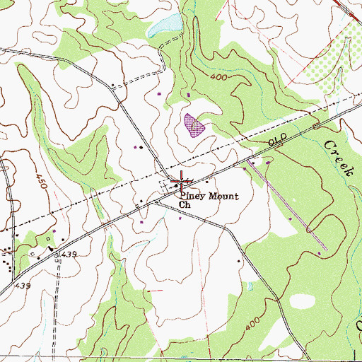 Topographic Map of Piney Mount Church, GA