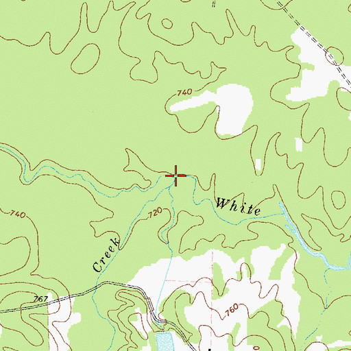 Topographic Map of Piney Woods Creek, GA