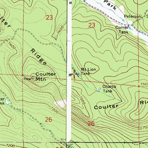 Topographic Map of Mount Lion Tank, AZ