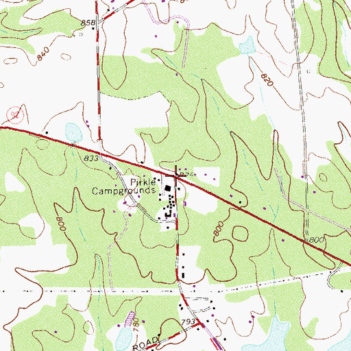 Topographic Map of Pirkle Campground, GA