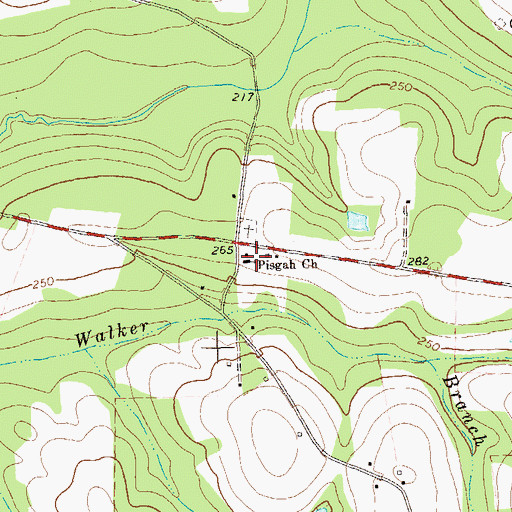 Topographic Map of Pisgah Church, GA