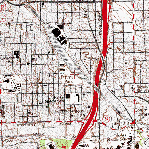 Topographic Map of Pitman Park, GA