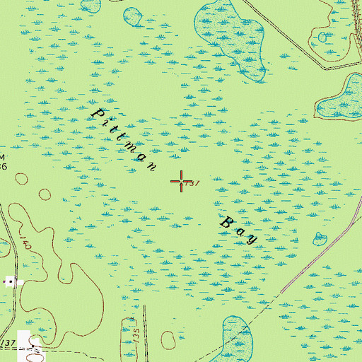 Topographic Map of Pittman Bay, GA